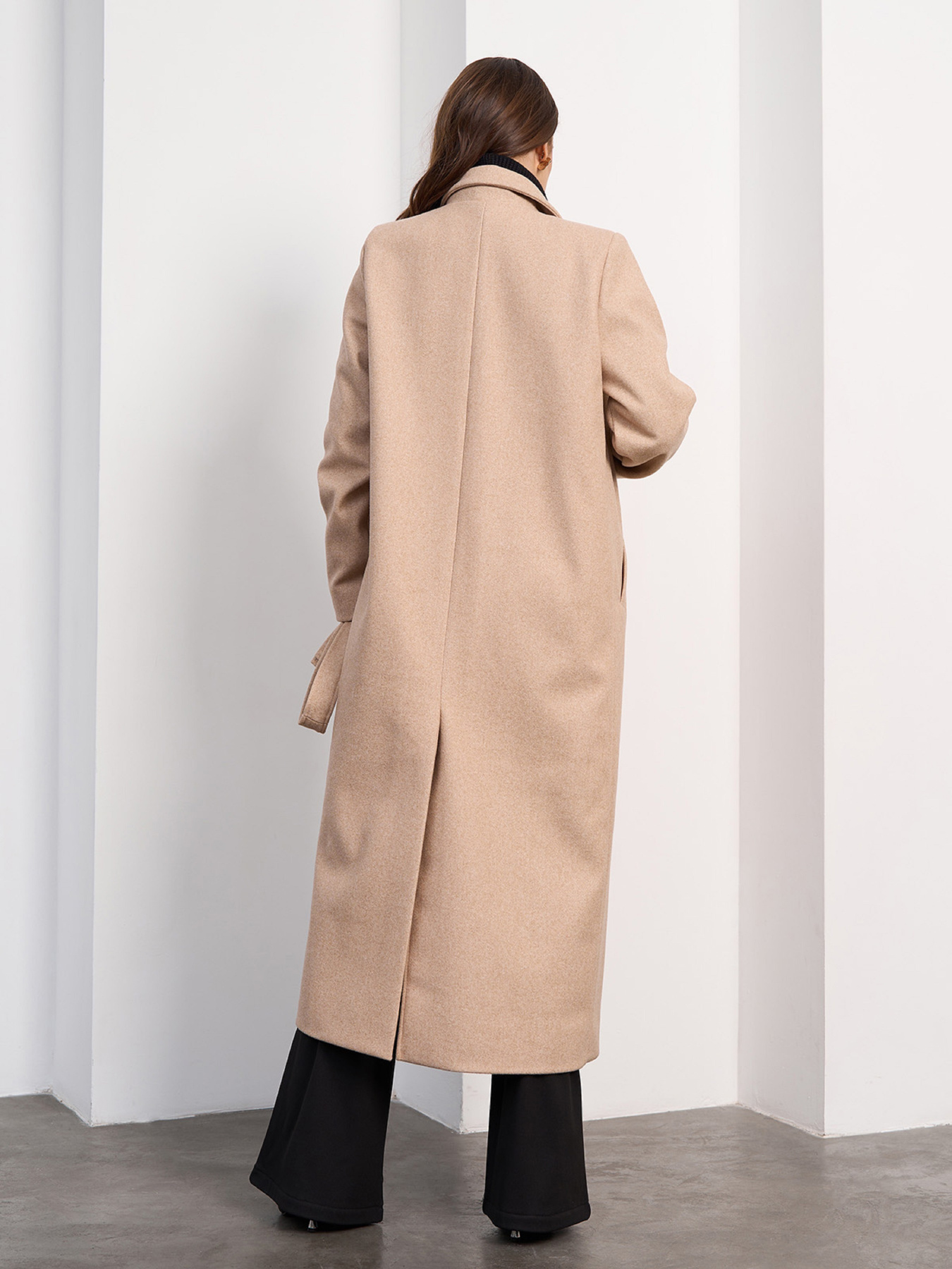 Пальто ISSA Plus модель 15473_бежевый Фото