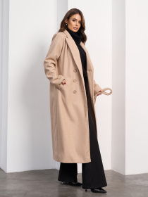 Пальто ISSA Plus модель 15473_бежевый Фото