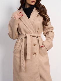 Пальто ISSA Plus модель 15473_бежевый Фото
