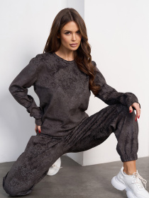 Спортивный костюм ISSA Plus модель 15481_темно-коричневый Спортивный костюм ISSA Plus модель 15481_темно-коричневый Фото