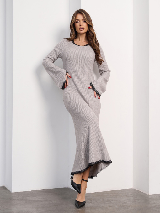 Платье миди ISSA Plus модель 15482_серый Фото