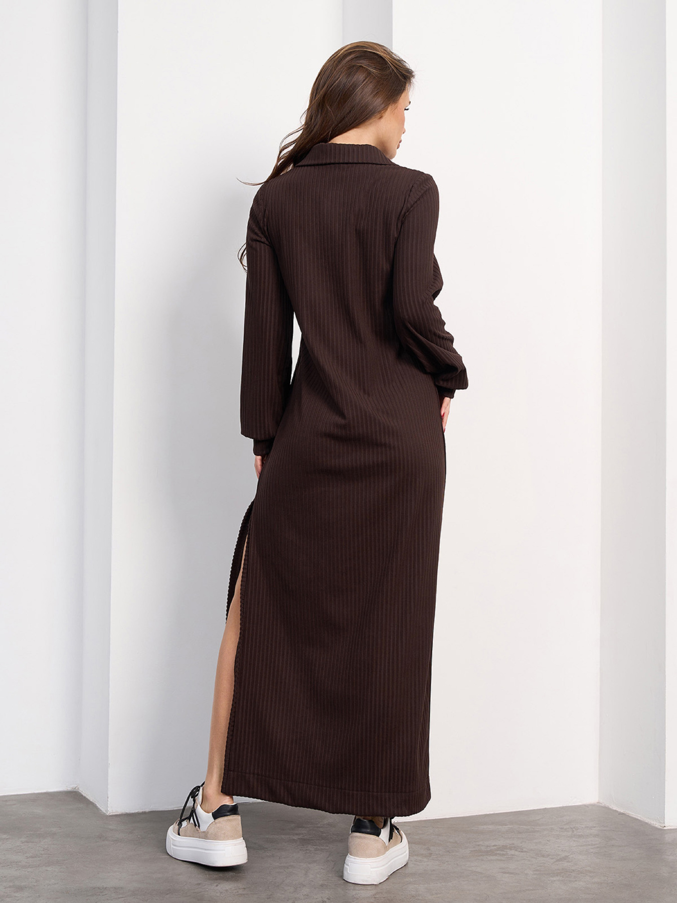Сукня максі ISSA Plus модель 15484_темно-коричневый Фото