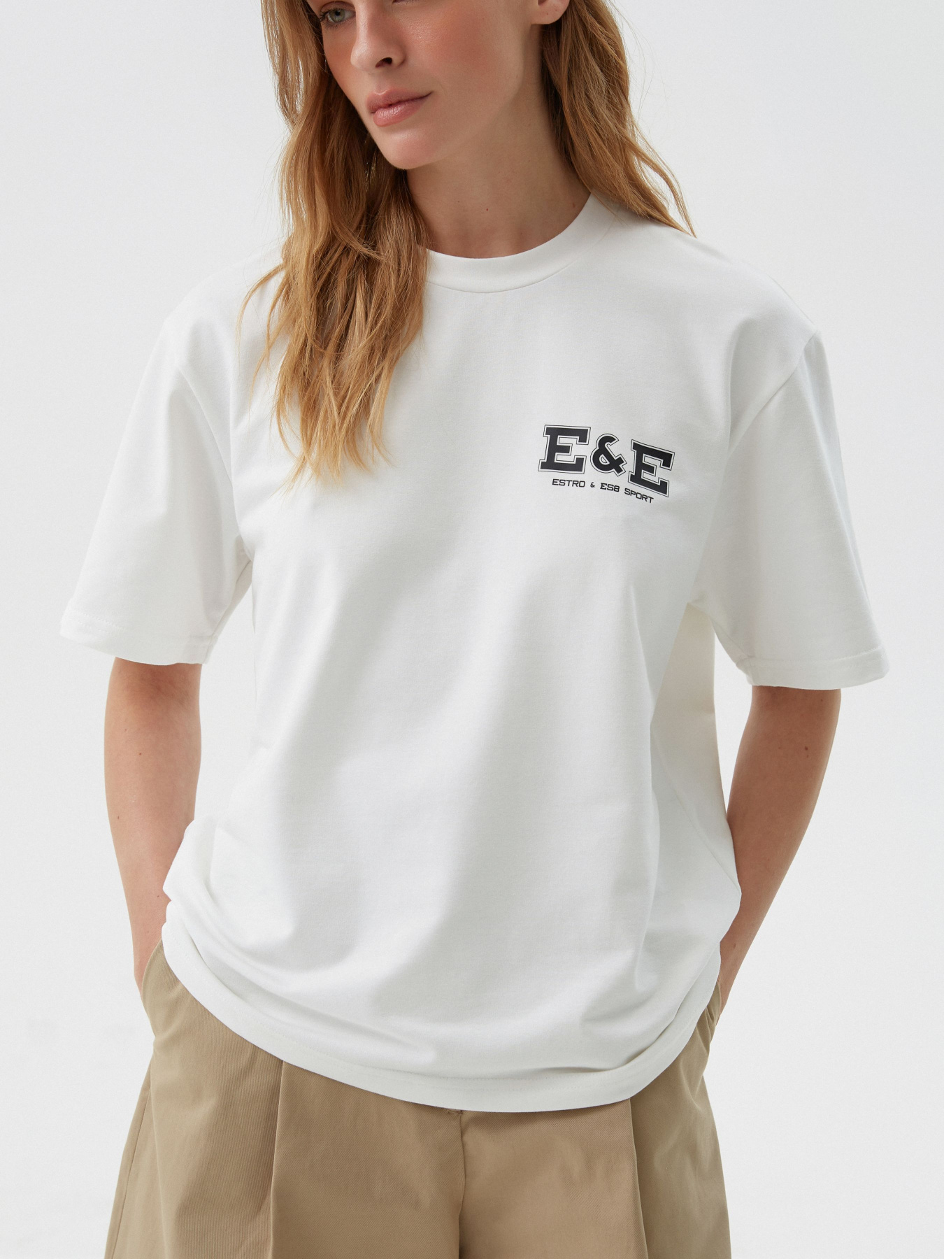 Футболка ESTRO 0011-2-30201, колір молочний модель 0011-2-30201 Фото