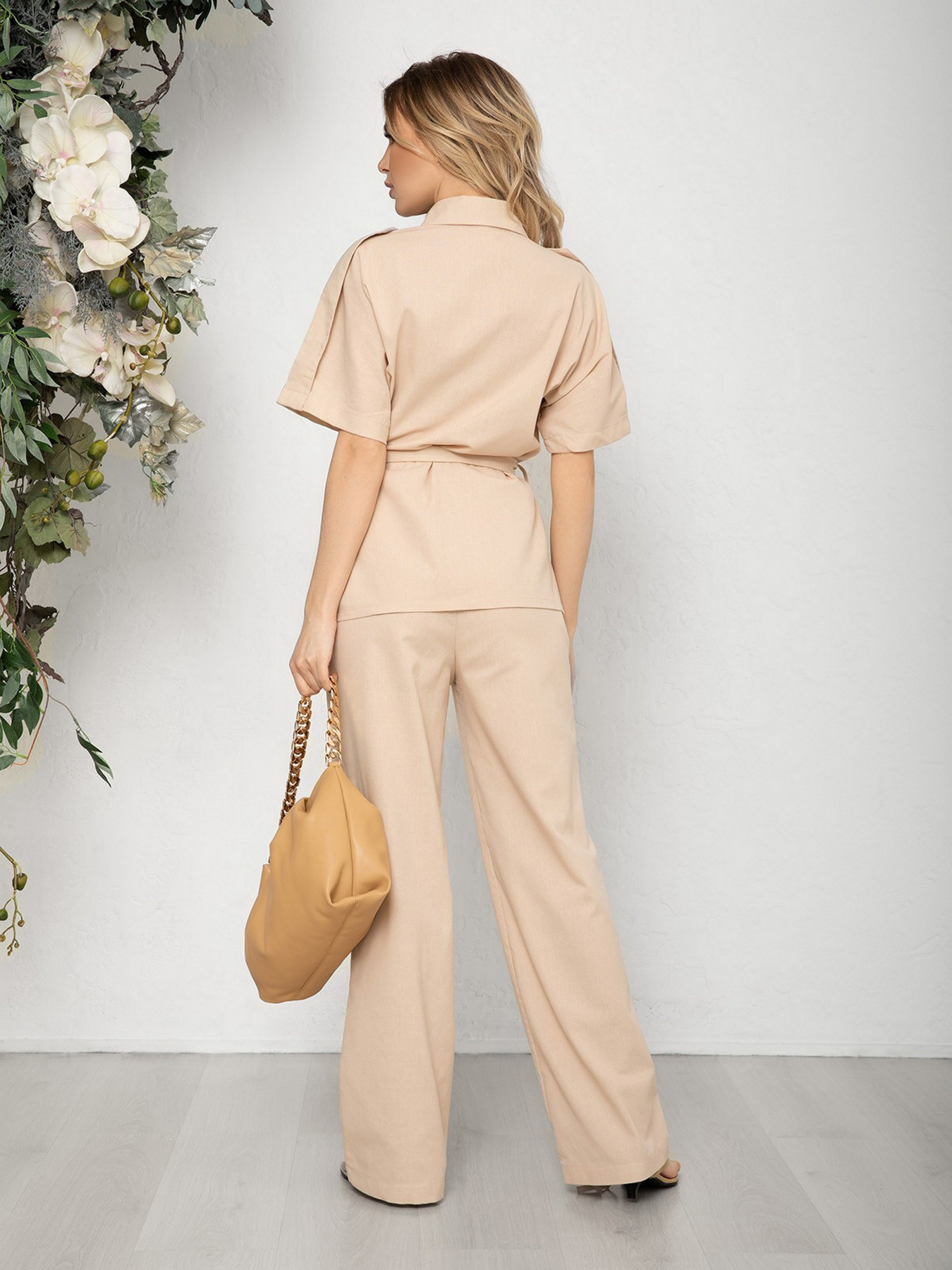 Повседневный костюм ISSA Plus модель 12590_beige Фото