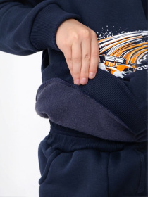 Теплий костюм для хлопчика з принтом Sportcar (світшот та штани), Темно-синій Носи Своє (6063-025-33-4-1) модель 6063-025-33-4-1-sinxo-chornij Фото