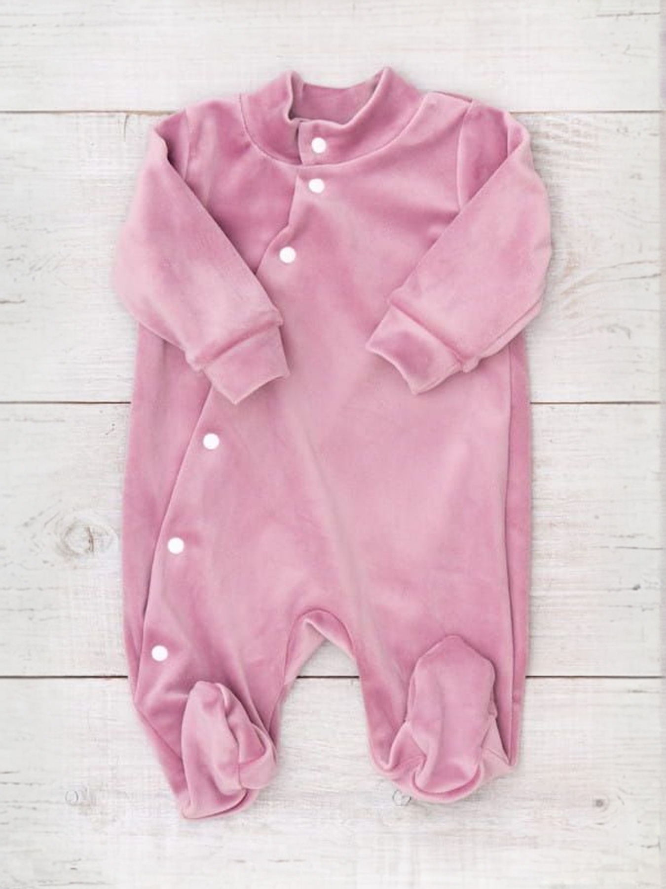 Велюровий ясельний комбінезон для дівчинки однотонний, Пудровий Носи Своє (5032-030-5) модель 5032-030-5-rozheva-pudra Фото