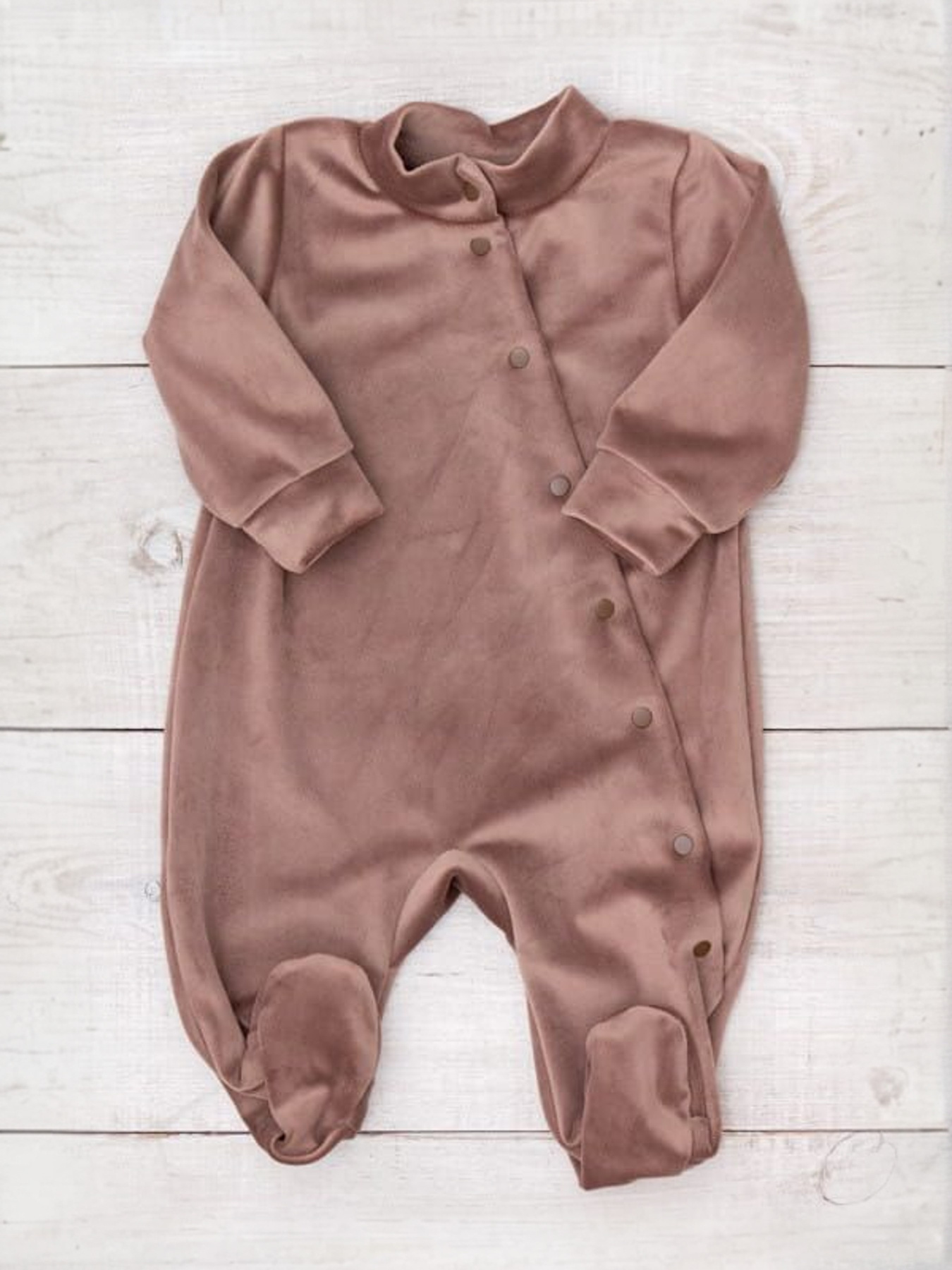 Велюровий ясельний комбінезон для дівчинки однотонний, Моко Носи Своє (5032-030-5) модель 5032-030-5-mokko Фото