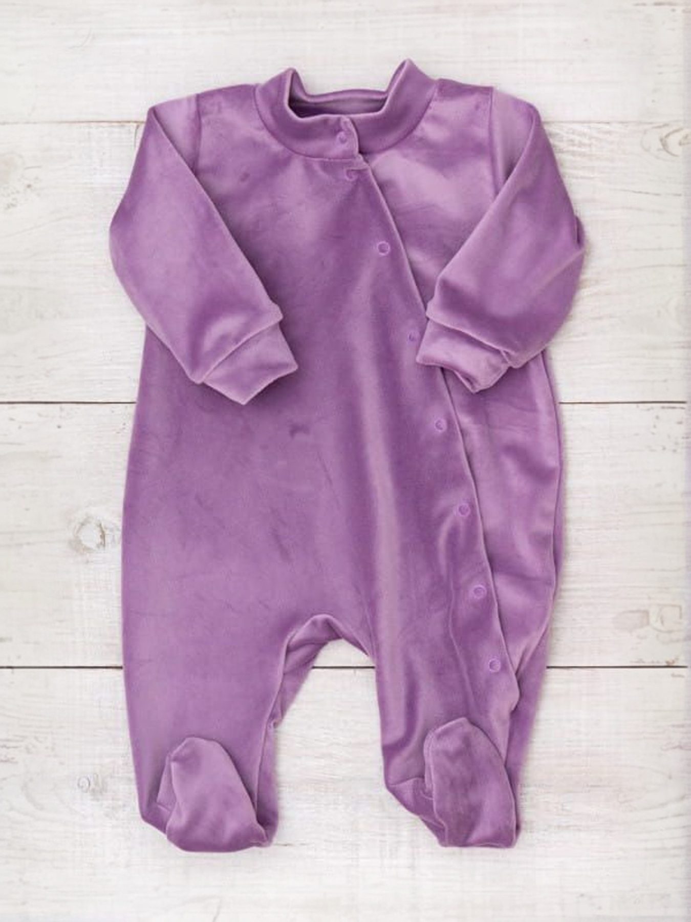 Велюровий ясельний комбінезон для дівчинки однотонний, Бузковий Носи Своє (5032-030-5) модель 5032-030-5-svtlo-buzkovij Фото