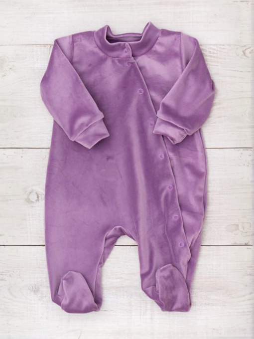 Велюровий ясельний комбінезон для дівчинки однотонний, Бузковий Носи Своє (5032-030-5) модель 5032-030-5-svtlo-buzkovij Фото