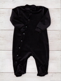 Велюровий ясельний комбінезон для хлопчика однотонний, Чорний Носи Своє (5032-030-4) модель 5032-030-4-chornij Фото
