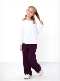 Теплі штани-палаццо для дівчинки однотонні, Баклажанний Носи Своє (6437-025) модель 6437-025-baklazhan Фото