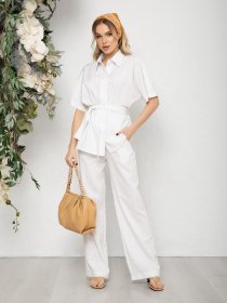 Повседневный костюм ISSA Plus модель 12590_white Фото