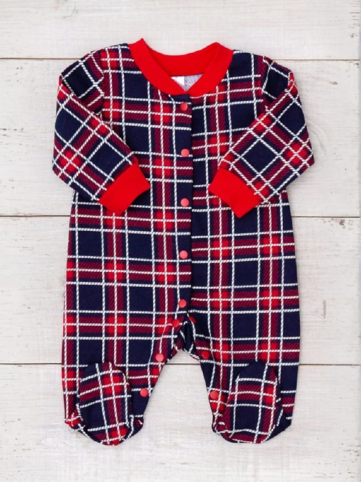 Утеплений ясельний комбінезон для дівчинки на кнопках, Червоний Носи Своє (5058-024-5) модель 5058-024-5-kltinka-chervonij-chornilxno-sinj Фото