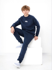Теплий костюм для хлопчика (штани та світшот) з написами, Синій Носи Своє (6396-025-33) модель 6396-025-33-sinxo-chornij-stay Фото