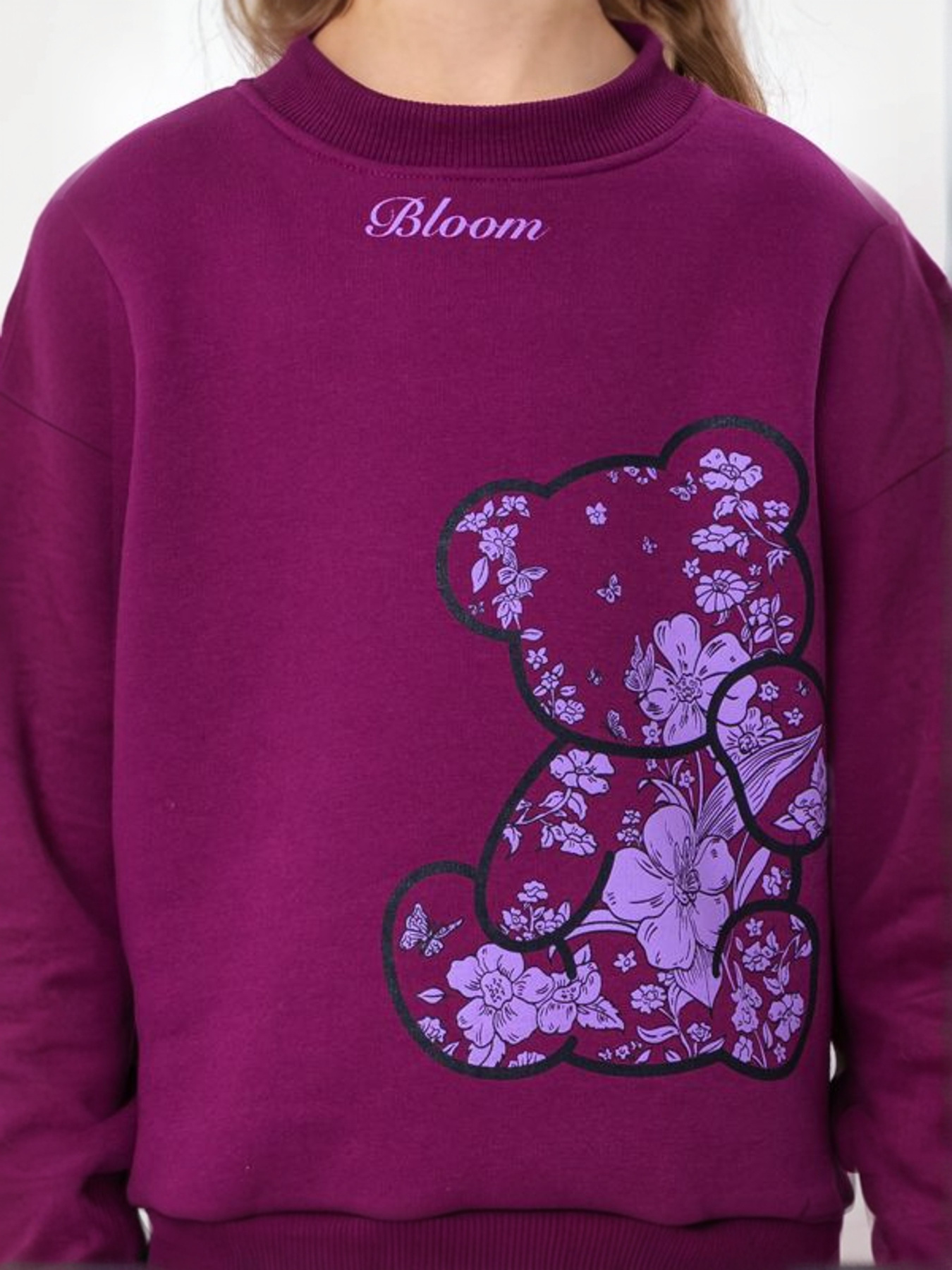 Теплий костюм з малюнком для дівчинки зі світшотом та штанами, Фуксія Носи Своє (6063-025-33-5) модель 6063-025-33-5-fuksq-chornij Фото