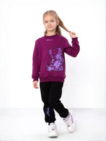 Теплий костюм з малюнком для дівчинки зі світшотом та штанами, Фуксія Носи Своє (6063-025-33-5) модель 6063-025-33-5-fuksq-chornij Фото