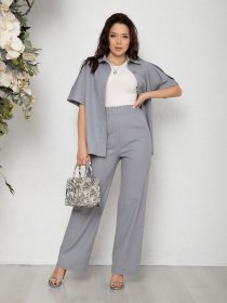 Повседневный костюм ISSA Plus модель 12590_gray Фото