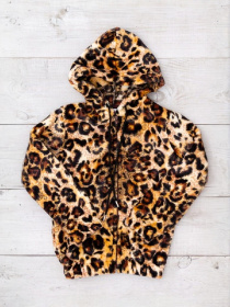 Махрова толстовка для дівчинки прямого крою на блискавці, Леопардовий принт Носи Своє (6071-035-5) модель 6071-035-5-leopard-korichnevij Фото