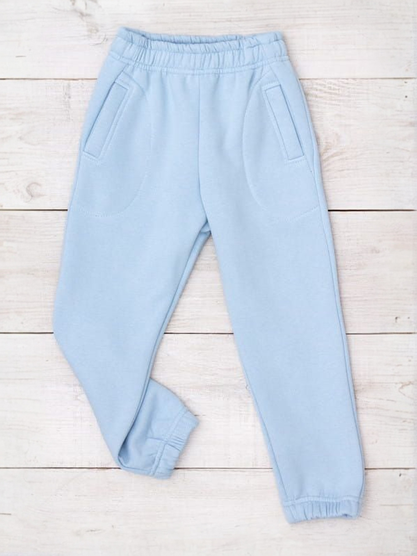 Теплі дитячі штани джогери однотонні (унісекс), Темно-блакитний Носи Своє (6060-025) модель 6060-025-svtlo-blakitnij Фото