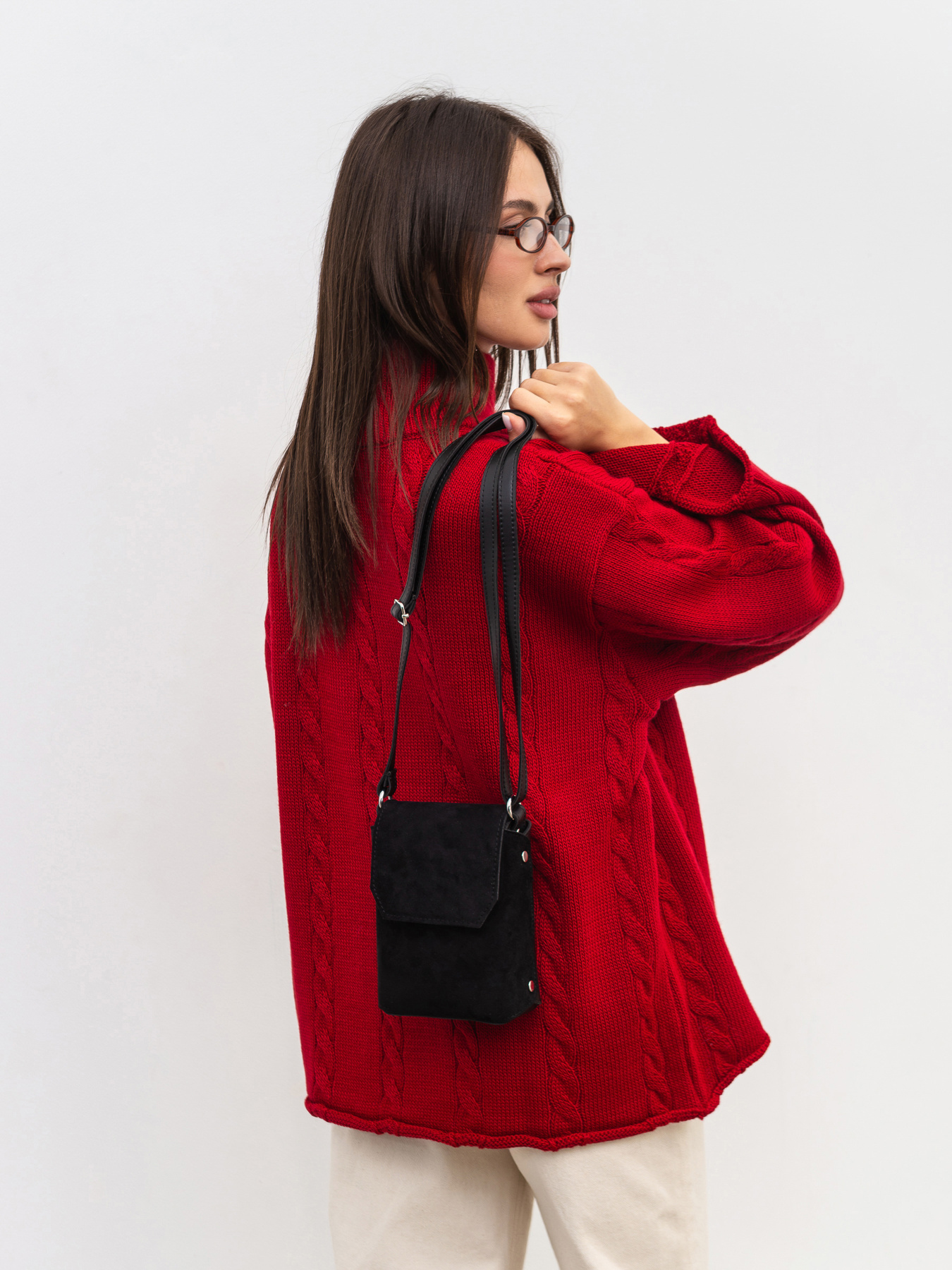 Сумка з комбінацією натуральної замші ROMASHKA модель 101022603101 Фото