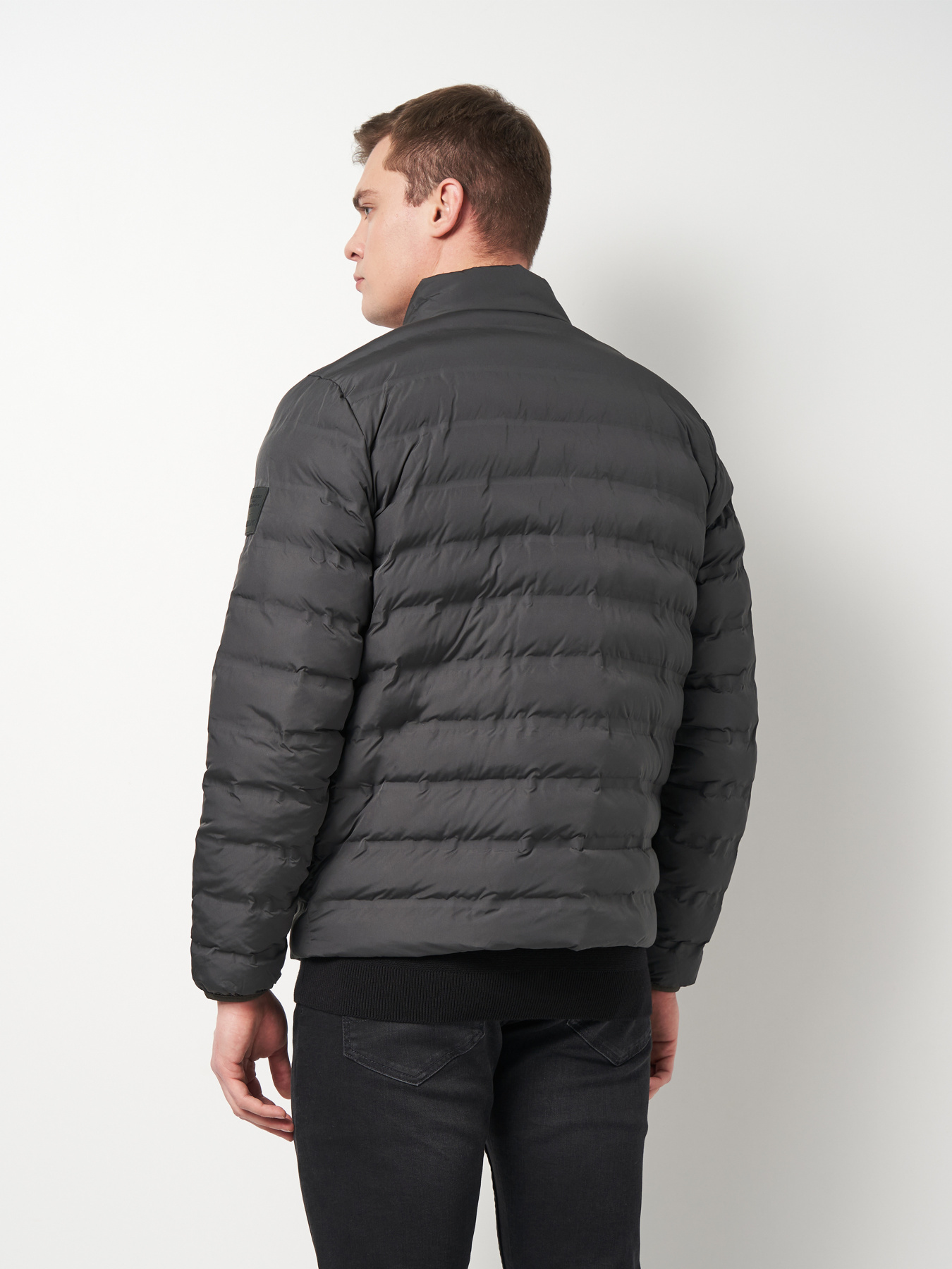 Куртка чоловіча Mustang (Creston) демісезонна, на блискавці Світло- чорний (1025599) модель 1025599 Фото