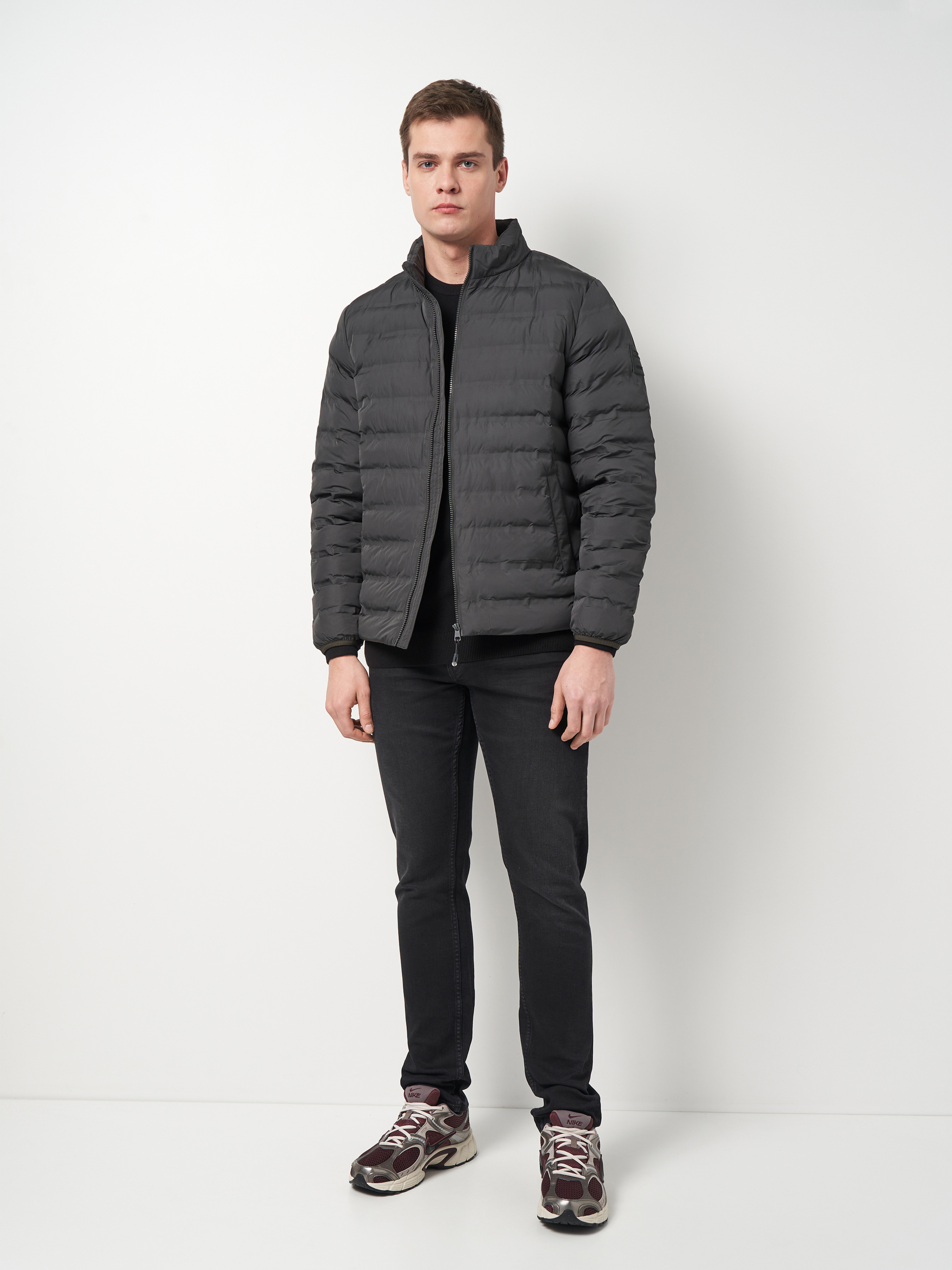 Чоловіча Демісезонна куртка Mustang Jeans Creston (1025599) колір чорний/сірий, матеріал поліестер