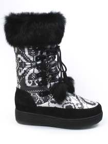 Женские зимние дутики с ярким принтованным дизайном модель C818-521-1BMF Фото