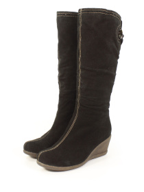 Зимние замшевые сапоги на натуральном меху модель GL8205-51-W-black Фото