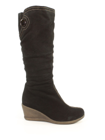 Зимние замшевые сапоги на натуральном меху модель GL8205-51-W-black Фото