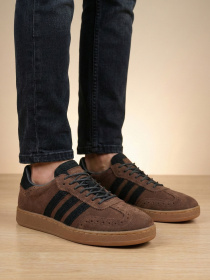 Коричневі чоловічі замшеві кеди модель PULSE_COFFEE Фото