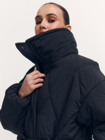 Пальто Soft Warm Mood у чорному кольорі модель 393 Фото