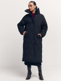 Пальто Soft Warm Mood у чорному кольорі модель 393 Фото