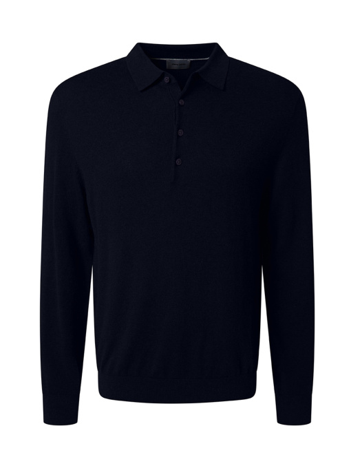 Чоловіче темно-синє поло на довгий рукав модель C5 51794.5137.6325 Фото