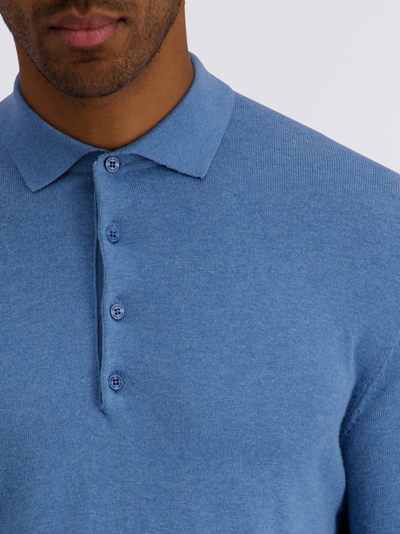 Чоловіче блакитне поло на довгий рукав модель C5 51794.5137.6236 Фото