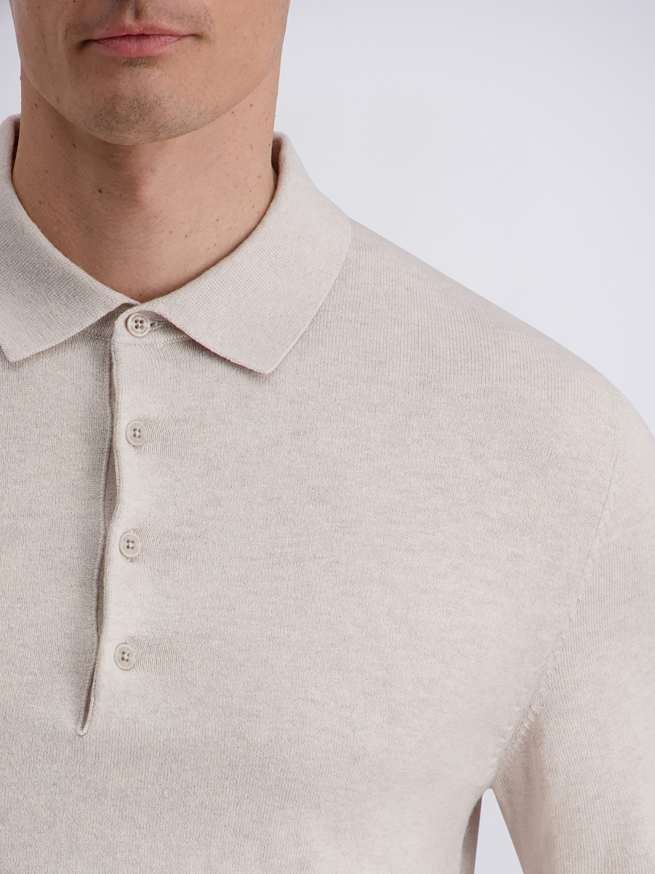 Чоловіче сіре поло на довгий рукав модель C5 51794.5137.1204 Фото