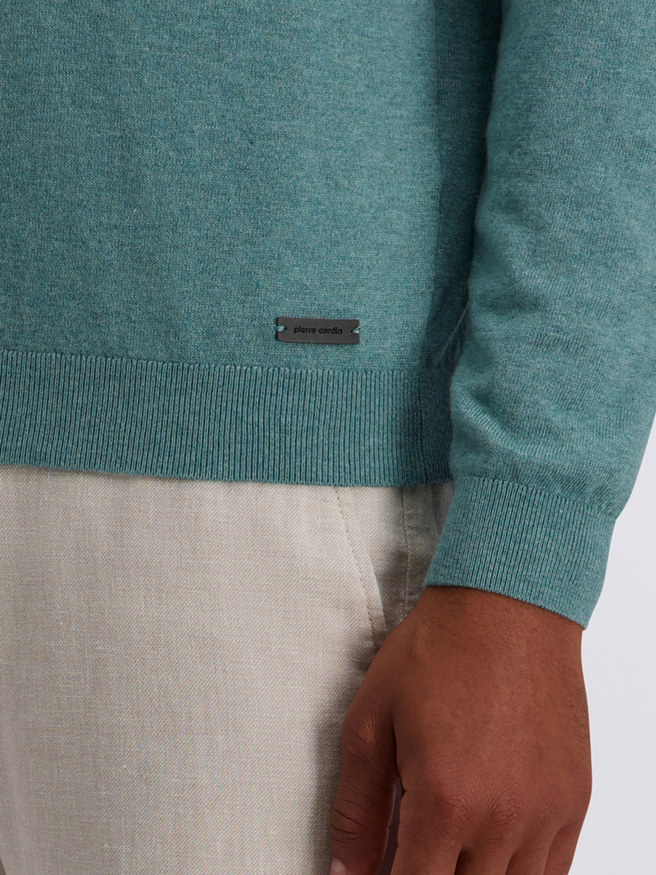 Чоловіче м'ятне поло на довгий рукав модель C5 51794.5137.6117 Фото