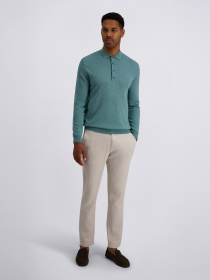 Чоловіче м'ятне поло на довгий рукав модель C5 51794.5137.6117 Фото