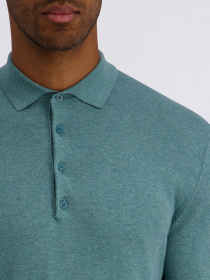 Чоловіче м'ятне поло на довгий рукав модель C5 51794.5137.6117 Фото