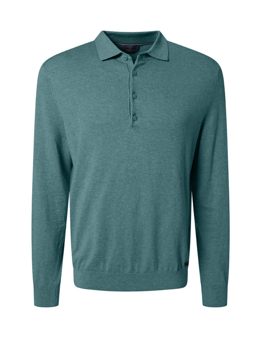 Чоловіче м'ятне поло на довгий рукав модель C5 51794.5137.6117 Фото