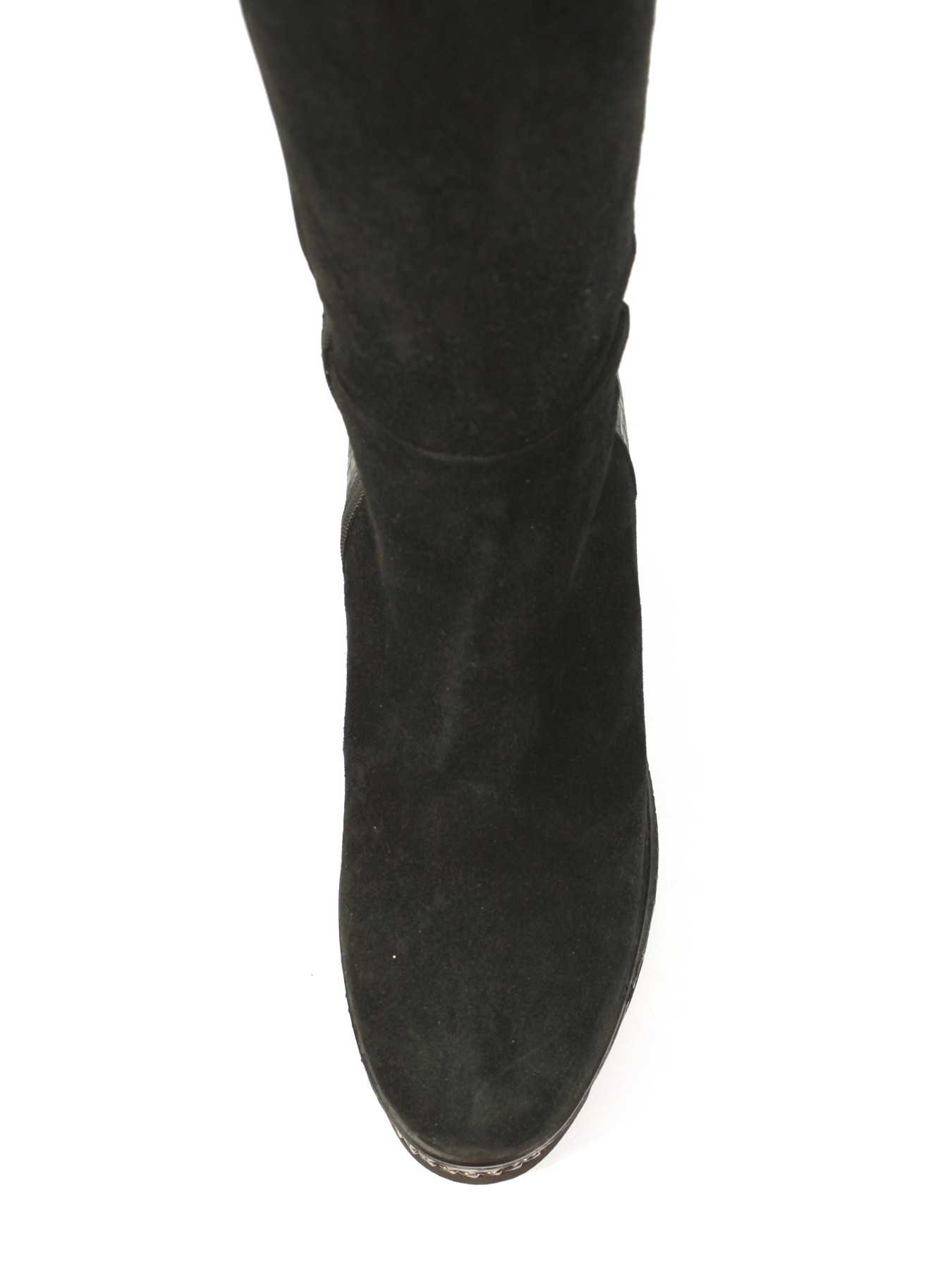 Зимние сапоги из натуральной замши и кожи модель 1066-YKblack Фото