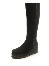 Зимние сапоги из натуральной замши и кожи модель 1066-YKblack Фото