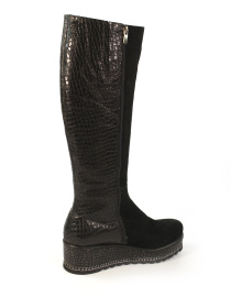 Зимние сапоги из натуральной замши и кожи модель 1066-YKblack Фото