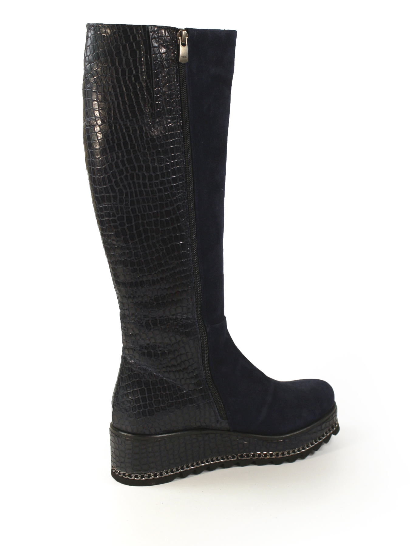 Зимние сапоги из натуральной замши и кожи модель 1066-YKblue Фото