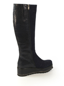 Зимние сапоги из натуральной замши и кожи модель 1066-YKblue Фото