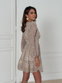 Жіноча сукня VIOLA в дрібні квіти з пишною спідницею, Сірий Milirud (mil394) модель mil394-srij Фото