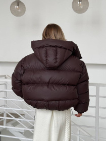 Жіноча зимова куртка TRANSFORMER з капюшоном, Шоколадний Milirud (mil488) модель mil488-shokolad-rejns Фото