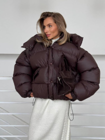 Жіноча зимова куртка TRANSFORMER з капюшоном, Шоколадний Milirud (mil488) модель mil488-shokolad-rejns Фото
