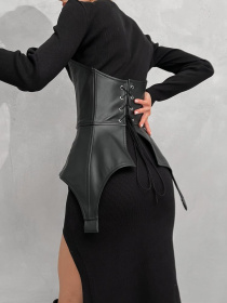 Жіночий корсет з екошкіри STAY, Чорний Milirud (mil530) модель mil530-chornij Фото