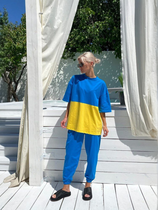 Жіночі комфортні штани оверсайз UKRAINE, Синій Milirud (mil495) модель mil495-sinj Фото