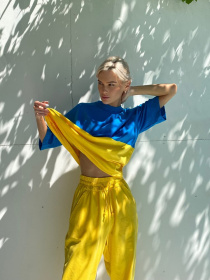 Жіночі комфортні штани оверсайз UKRAINE, Жовтий Milirud (mil495) модель mil495-zhovtij Фото